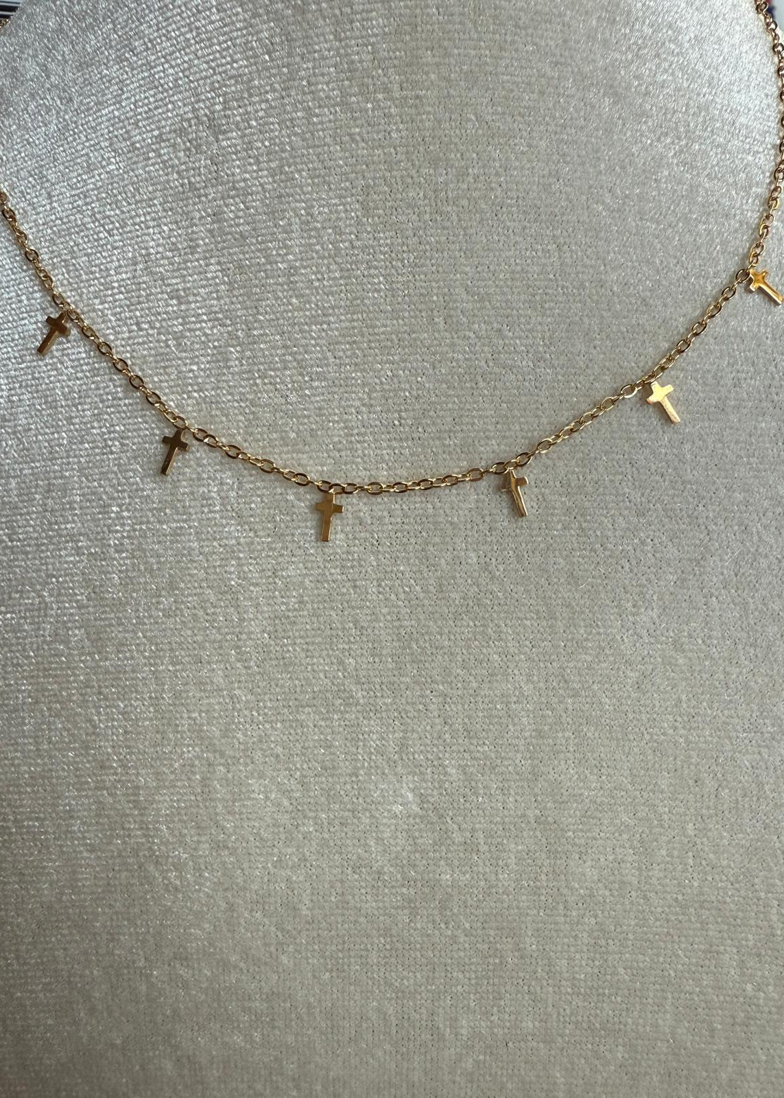 Collar Cruces Doradas