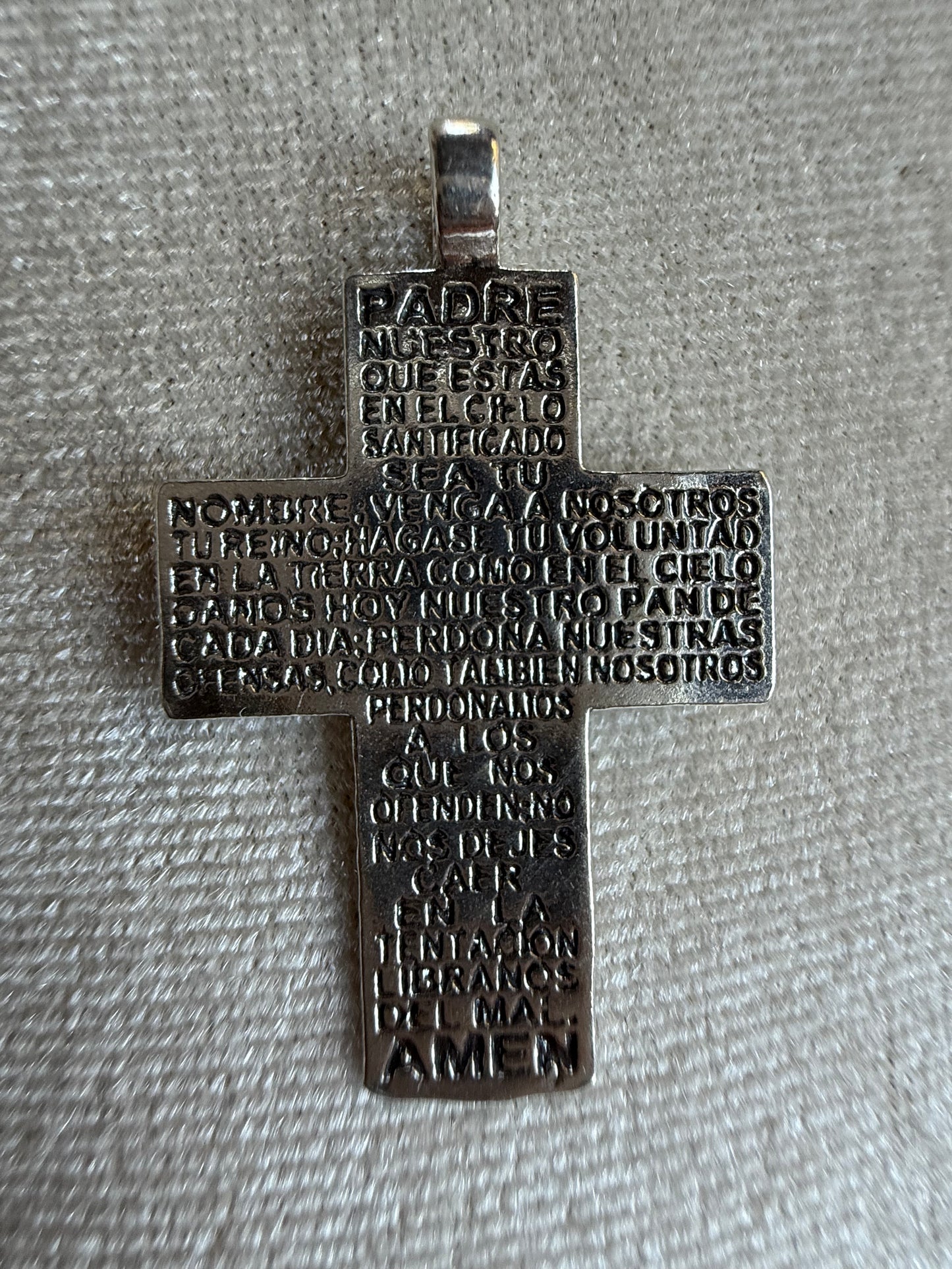 Colgante Plata de Ley Cruz Padre Nuestro