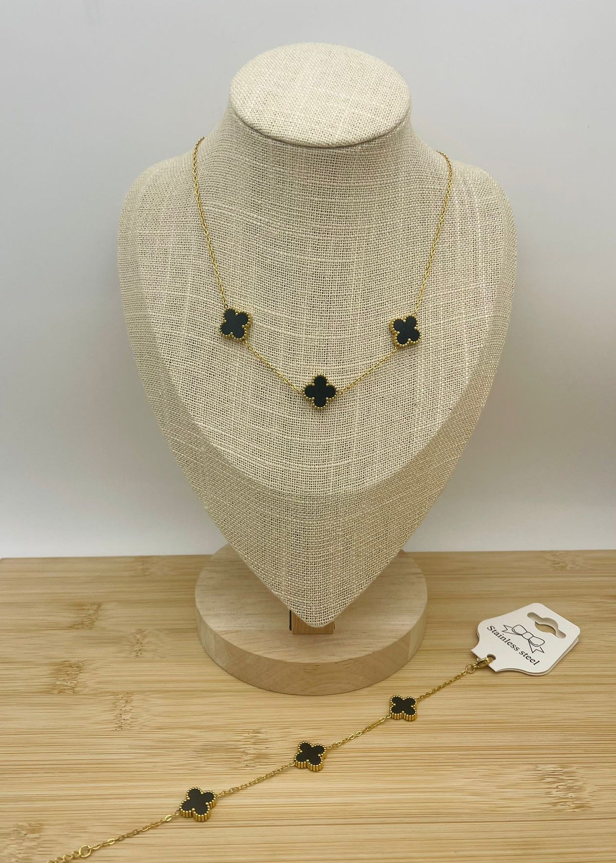 Conjunto Flor d’Argent Plata Negro