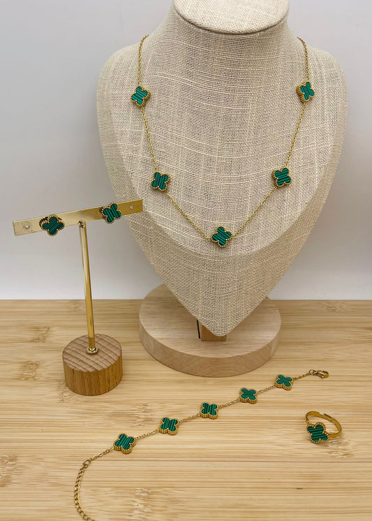 Conjunto Flor d’Argent Verde