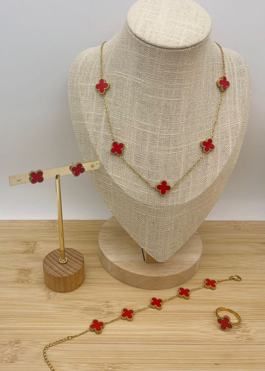 Conjunto Flor d’Argent Rojo