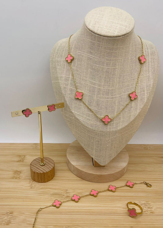 Conjunto Flor d’Argent Rosa