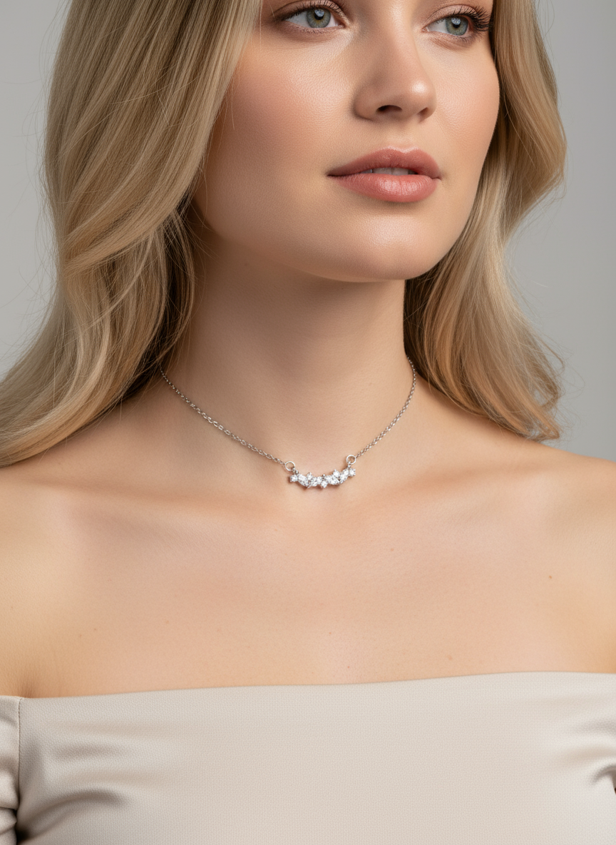 Gargantilla Elegance en modelo rubia