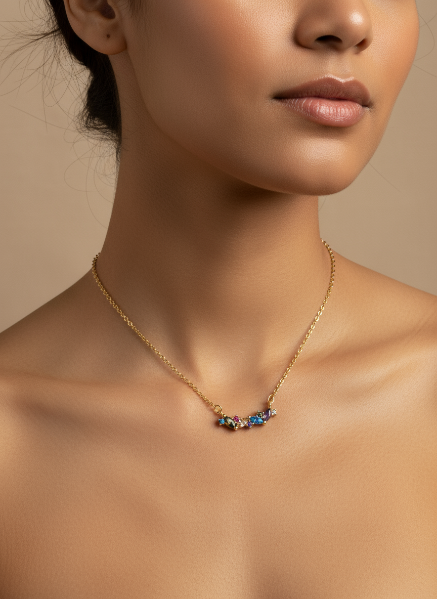 Gargantilla Elegance Oro en modelo