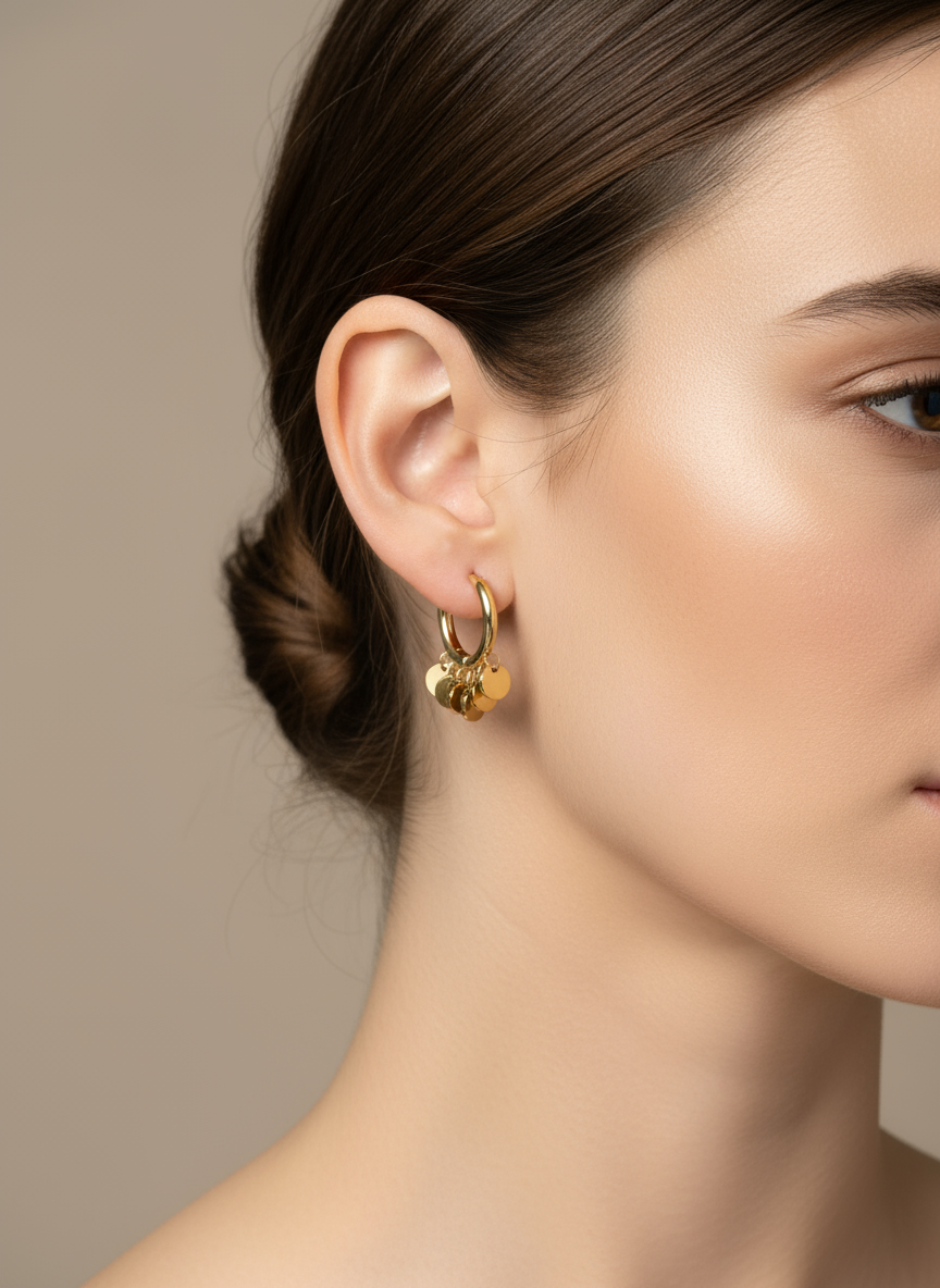 Pendientes Danza de Oriente en modelo profesional