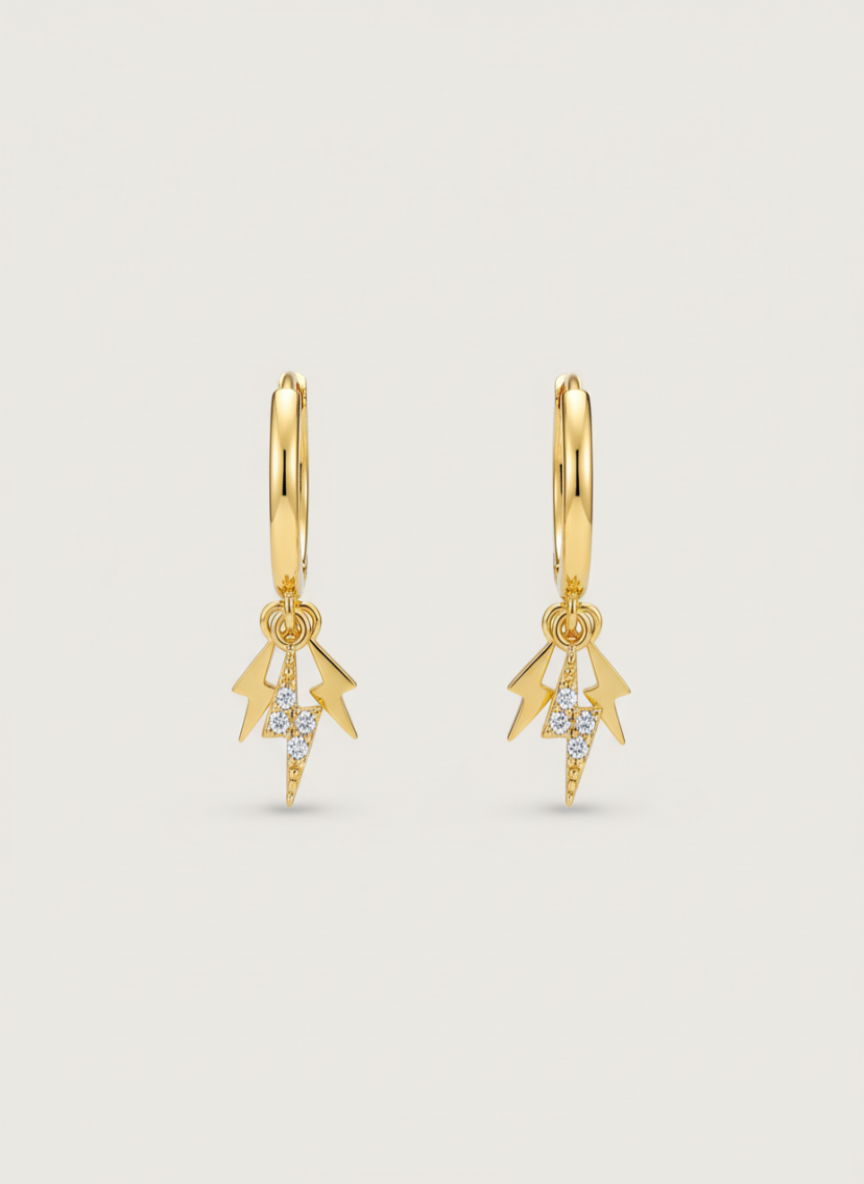 Pendientes de aros con rayos - versión mejorada