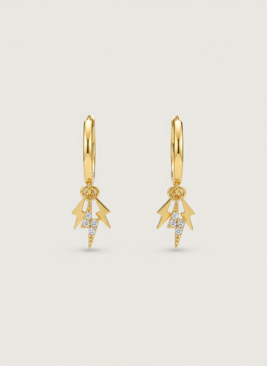 Pendientes de aros con rayos - versión mejorada