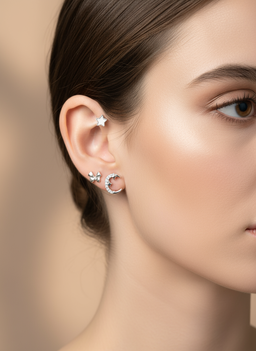 Pendientes Mystic Trio en modelo